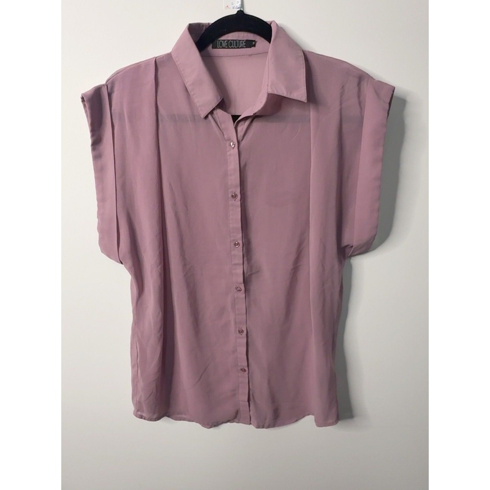 Love Culture Dusty-Mauve Button-up Blouse Small